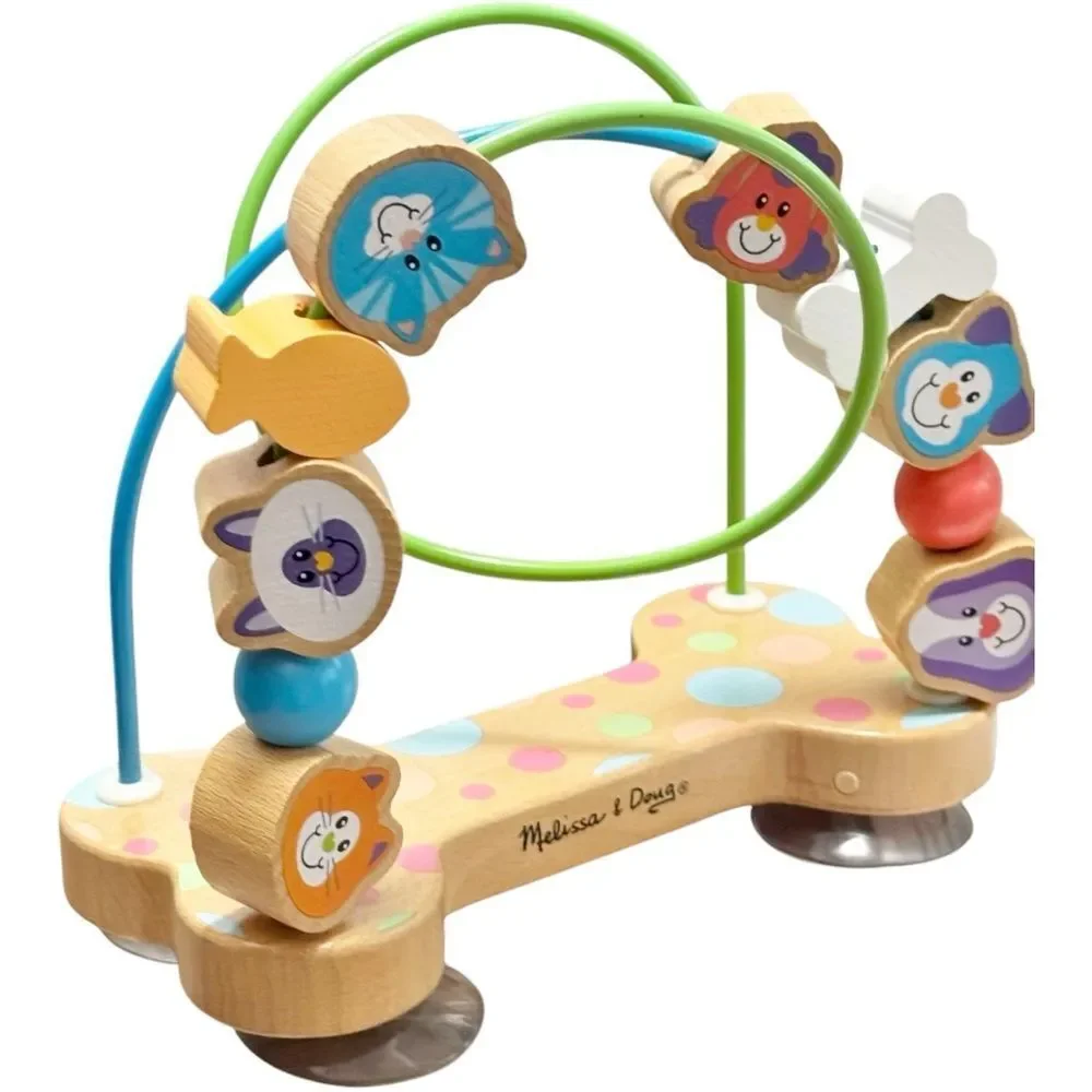 Melissa & Doug First Play Pets Wooden Bead Maze Suction Cups Babies Kids Toy.
